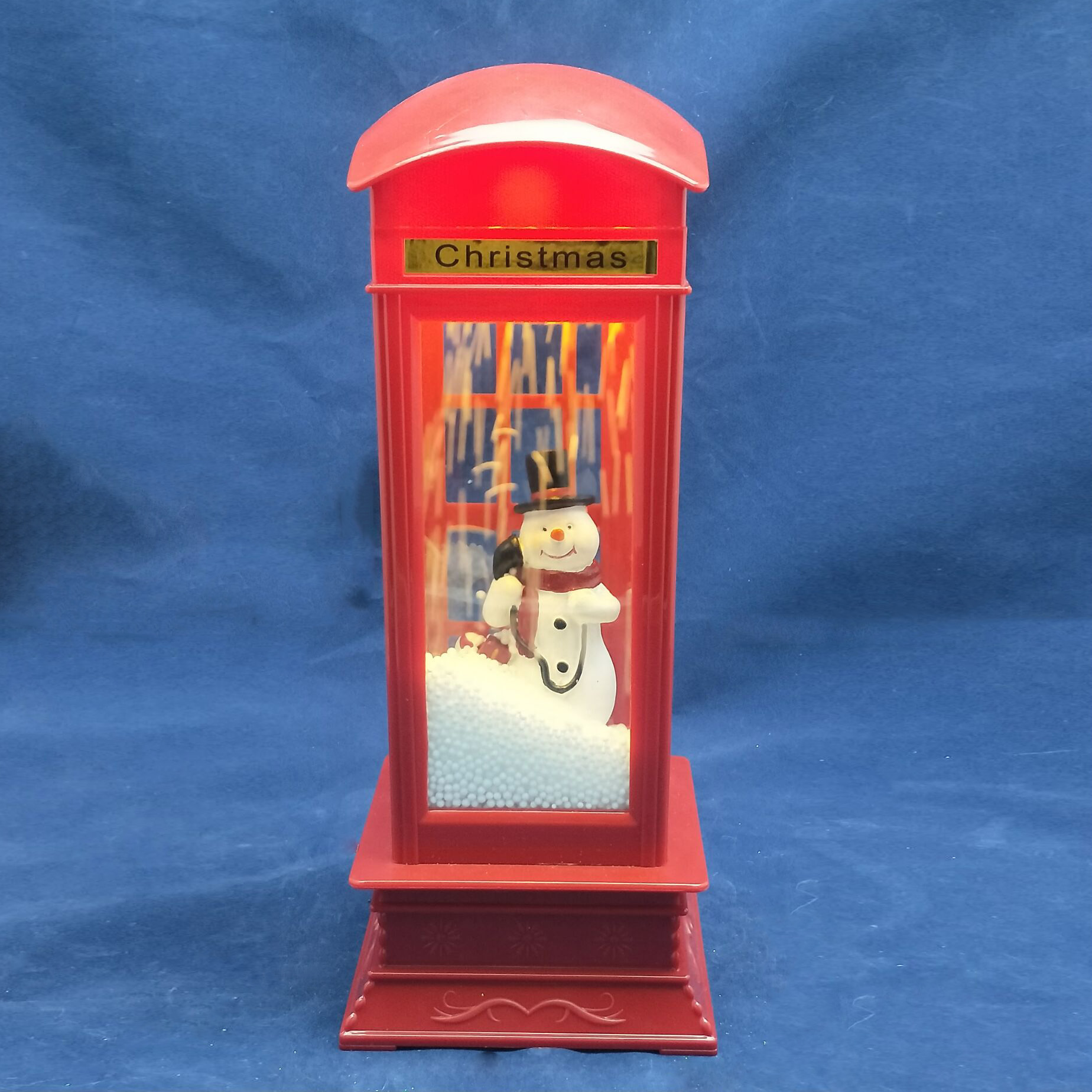 Christmas snowing telephone box  Buy musical lantern Product on